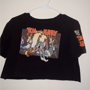 112.TOM & Jerry Black Graphic Tee